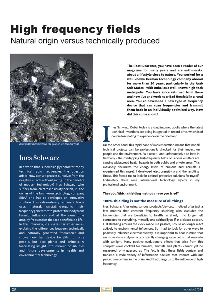 Interview mit der Zeitschrift "Die Wurzel" 2025 englisch